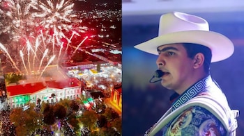 Panter Bélico en el Grito de Independencia de San Cristóbal de Las Casas, Chiapas, 15 de septiembre de 2026. Sus corridos nombraron a El Mencho, El Chapo y El Mayo Zambada ante una multitud que los coreó.