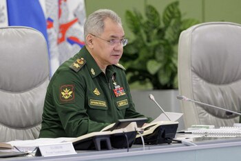 El ministro de Defensa ruso, Sergei Shoigu, dijo que Ucrania no alcanzó sus objetivos en ninguna zona (Russian Defence Ministry/Handout via REUTERS)