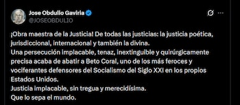 José Obdulio Gaviria - crédito @JOSEOBDULIO/X
