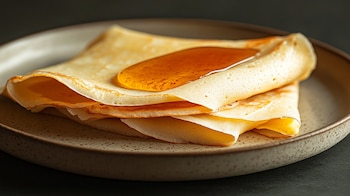 Crepas de avena doradas y