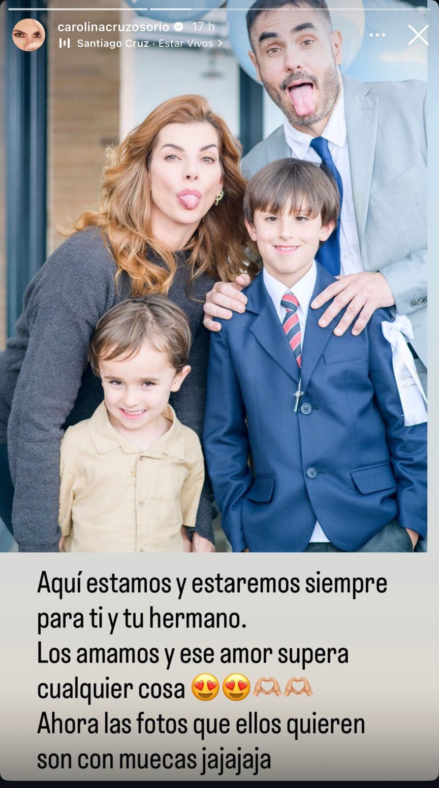 El tierno mensaje de Carolina Cruz tras la comunión de su hijo Matías conmueve a sus seguidores - crédito @carolinacruzosorio/IG