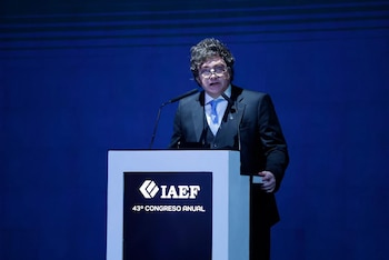 Javier Milei en el IAEF