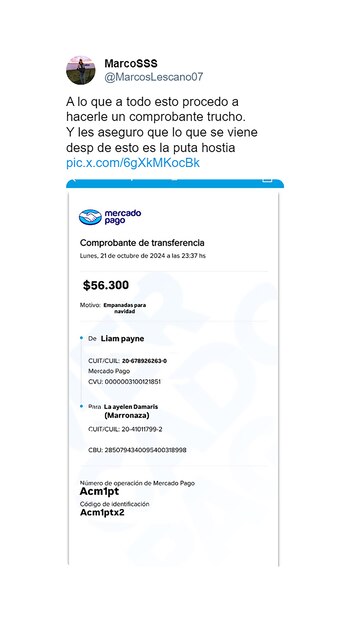 Envía un comprobante de pago