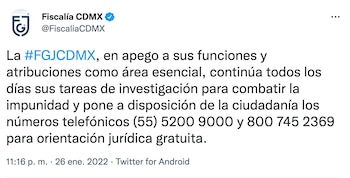 La Fiscalía detalló que se