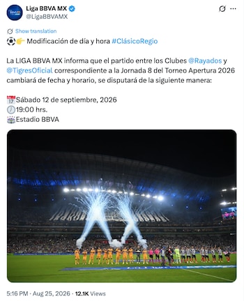El Clásico Regio adelantó su fecha (@LIgaBBVAMX)