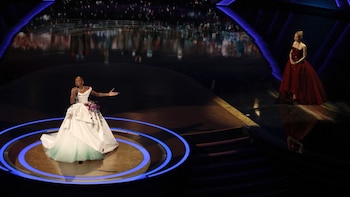 Cynthia Erivo and Ariana Grande perform during the Oscars show at the 97th Academy Awards in Hollywood, Los Angeles, California, U.S., March 2, 2025. REUTERS/Carlos Barria