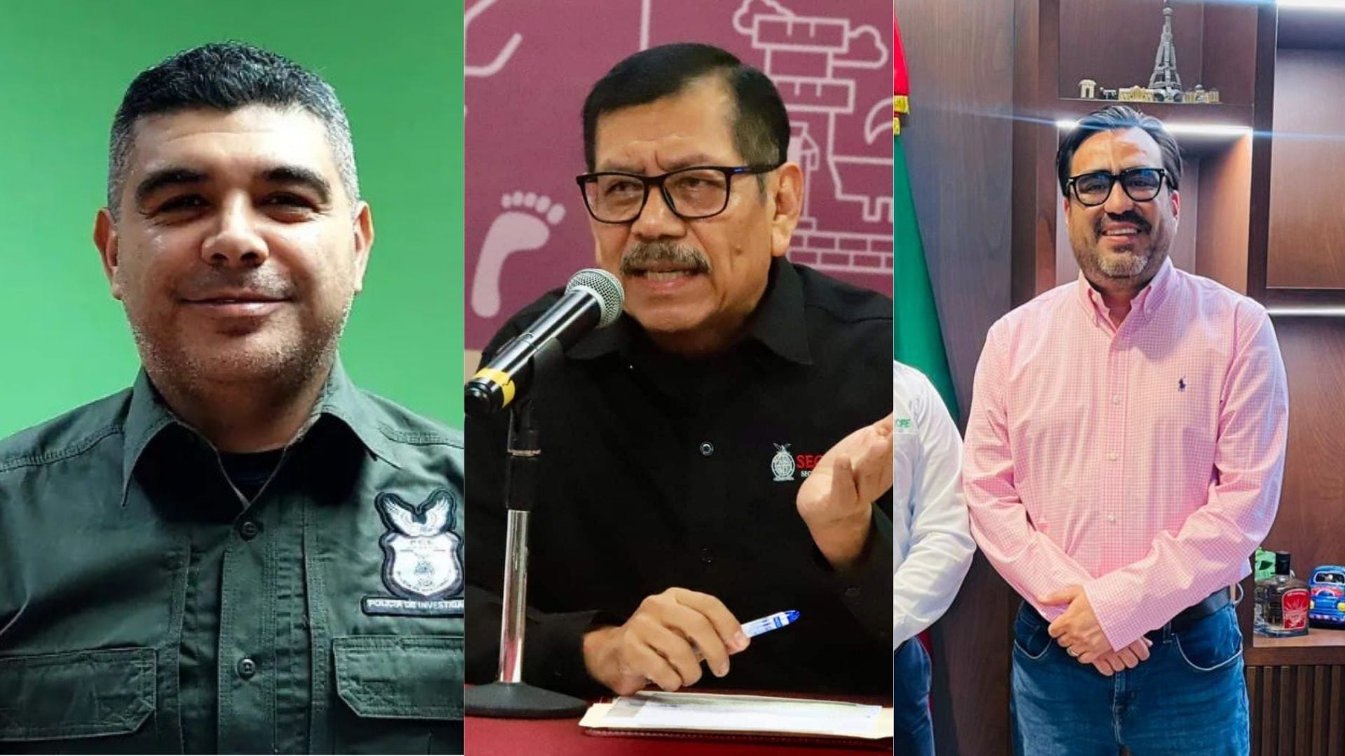De izquierda a derecha: Contreras Núñez, Mérida Sánchez y Gamez Mendivil. Foto: Redes sociales