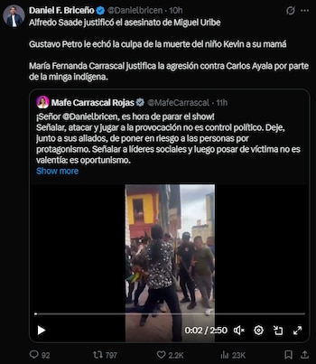 Daniel Briceño acusó a Mafe