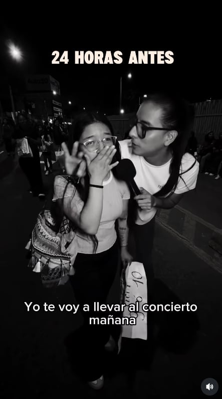 Ric La Torre comunica a una joven en la vía pública que la llevará al concierto de BTS en Lima.