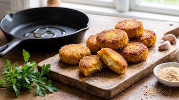 Receta de medallones de calabaza y garbanzos, rápida y fácil
