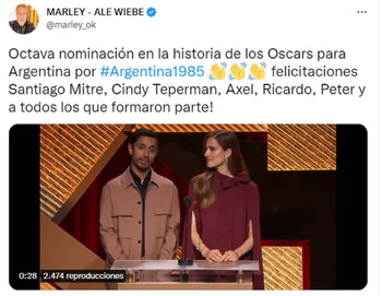 Marley compartió el video del