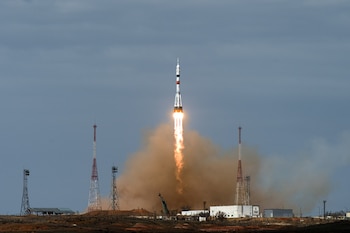 Una nave espacial Soyuz MS-16