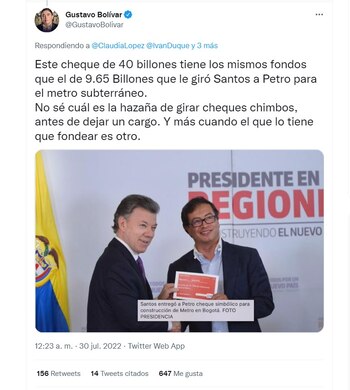 Gustavo Bolívar y Claudia López