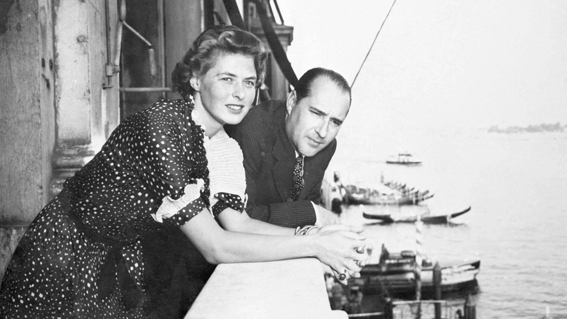 La actriz junto a Roberto Rossellini