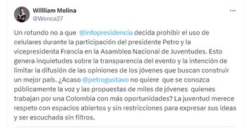 William Molina, consejero de Juventudes