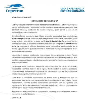 Copetrán aseguró que colabora activamente
