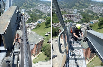 La Línea 3 del cable aéreo permanece bajo revisión detallada por los daños detectados en la estación del sector del cable - crédito Alcaldía de Manizales