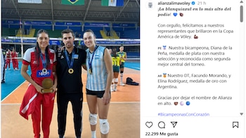 Alianza Lima felicitó a Facundo Morando, Diana de la Peña y Elina Rodríguez por sus éxitos en la Copa América de Vóley.