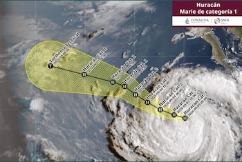 El huracán Marie de formó esta mañana y aún afecta a Baja California Sur con intensas lluvias Foto: Conagua
