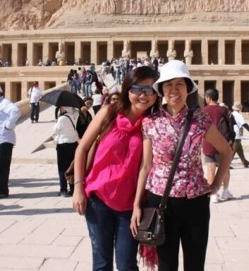 Karina Gao y su madre,