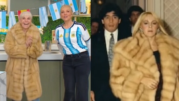 Claudia Villafañe volvió a lucir el icónico tapado de piel de su foto viral con Maradona: “Yo lo modernicé”