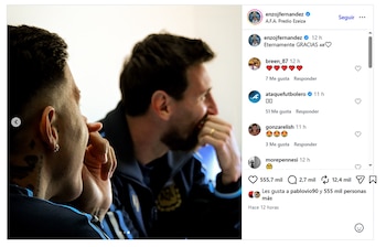 Capturas de posteos de compañeros de Selección a Messi