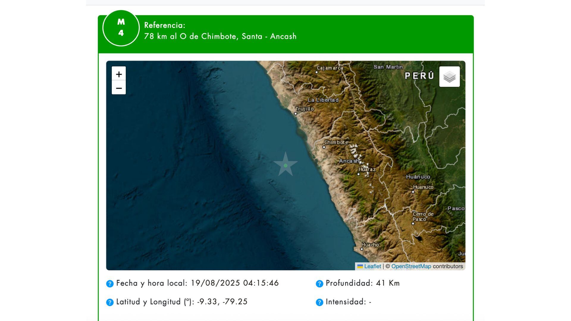 Un nuevo sismo de magnitud 4.0 sacude Áncash: es el quinto temblor en una semana en la región