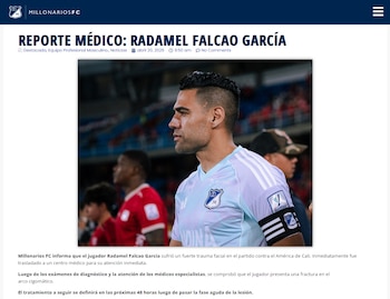 Comunicado de Millonarios sobre la lesión de Millonarios - crédito Millonarios FC