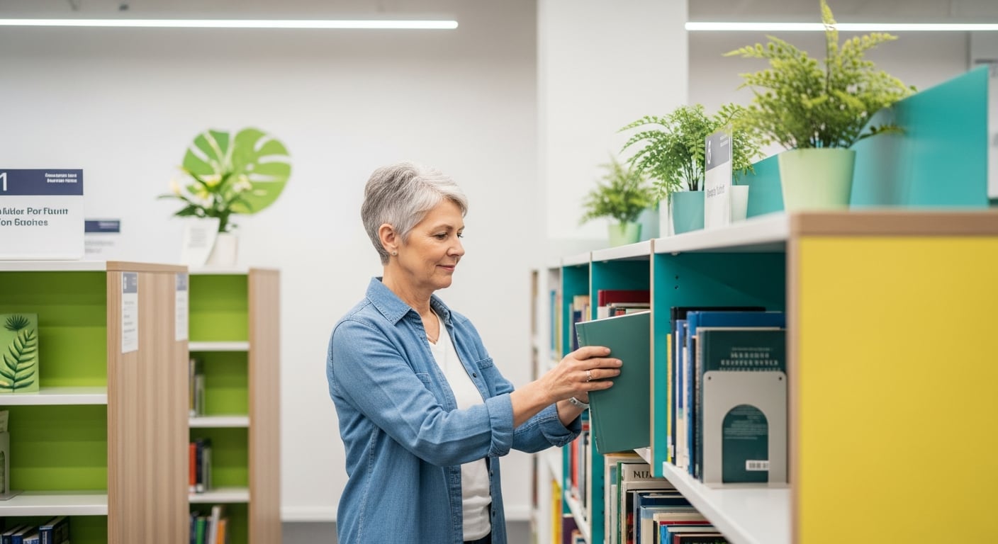 El asistente de biblioteca combina organización, atención al público y propuestas culturales para sumar interacción social en la rutina (Imagen Ilustrativa Infobae)
