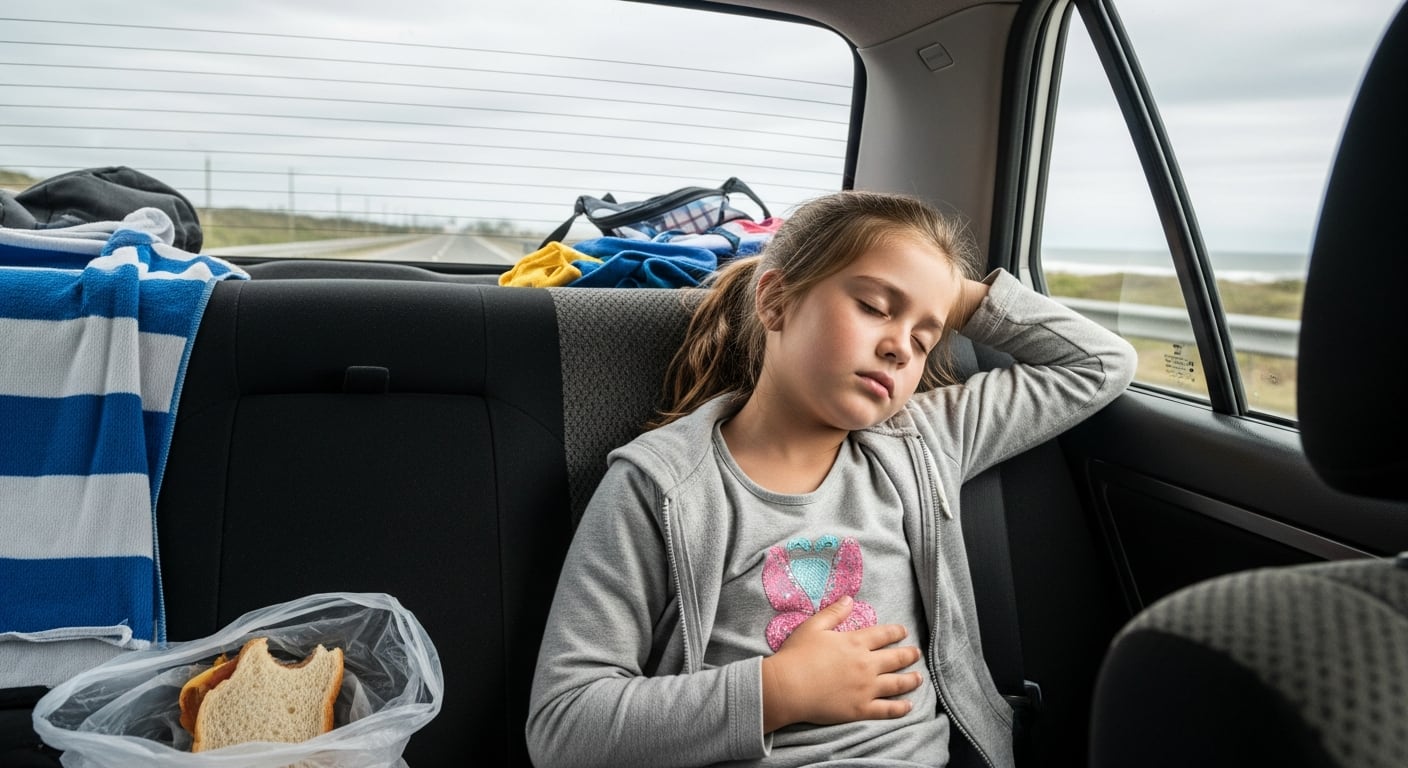 El mareo infantil en los viajes se produce por un conflicto entre la vista y el equilibrio, que suele empeorar cuando el niño mira una pantalla dentro del vehículo (Imagen Ilustrativa Infobae)