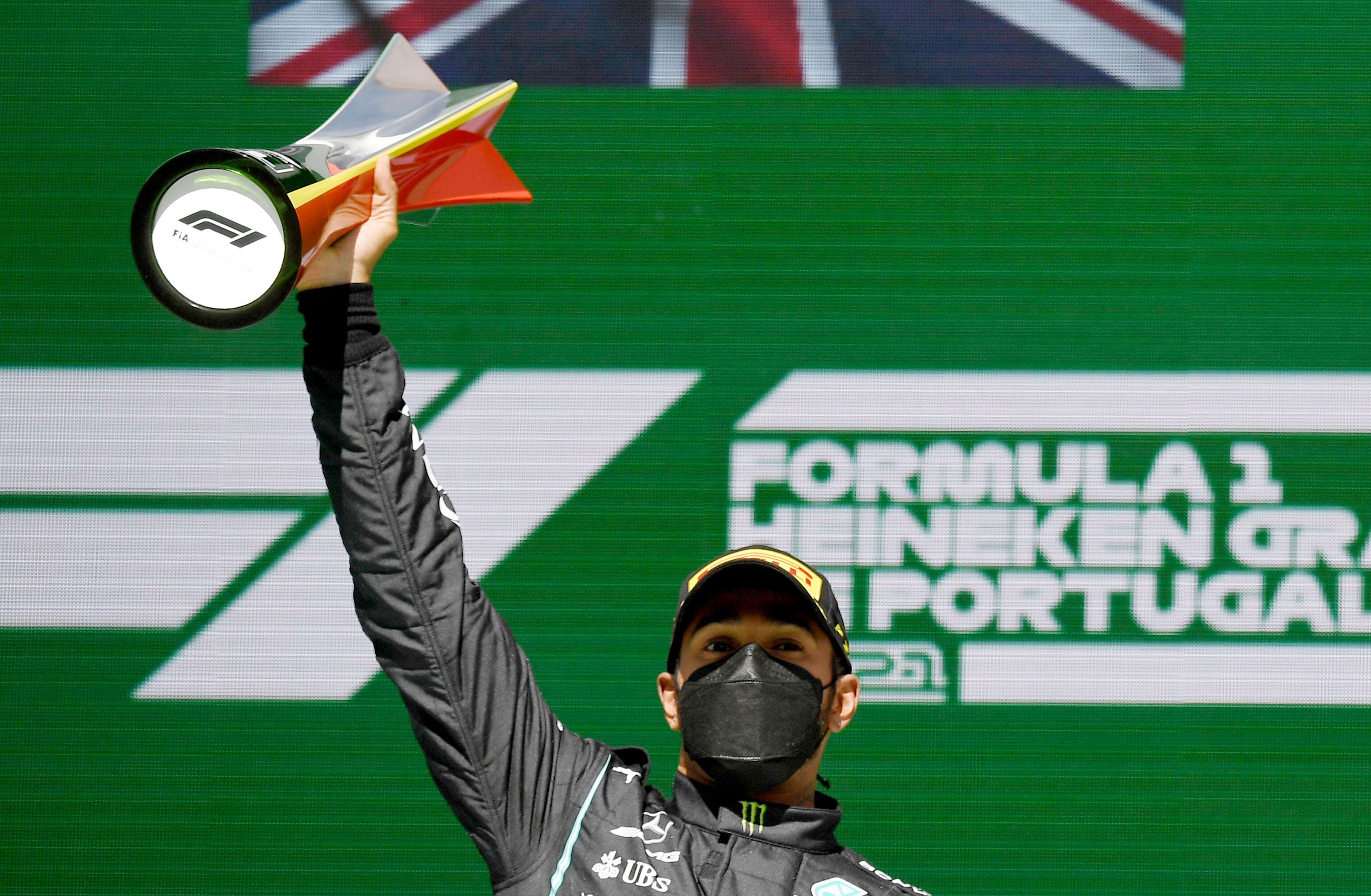 Lewis Hamilton se quedó con la última edición del GP de Portugal, en 2021 (REUTERS/Gabriel Bouys)