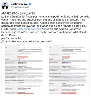 Gustavo Bolívar relaciona la suspensión del director de la SAE con el clan Char