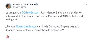 Isabel Zuleta enfrentó a Juan