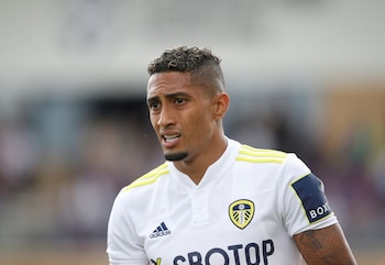 IMAGEN DE ARCHIVO. El extremo del Leeds United Raphinha en acción durante un partido amistoso ante el Real Betis, en el Loughborough University Stadium, Loughborough, Inglaterra - Julio 31, 2021 Action Images vía Reuters/Ed Sykes