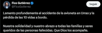 Federico Gutiérrez lamentó la muerte