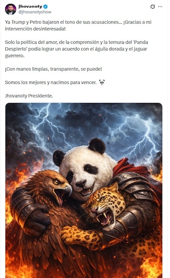 Jhovanoty usó al panda y