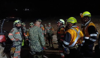 Labores de rescate en la mina Santa FE, Sinaloa. (Gobierno de México)