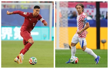 Cristiano Ronaldo sueña con su primera final de la Copa del Mundo, mientras que Modrić quiere repetir lo hecho en Rusia 2018 -crédito Sam Navarro Imagn Images/REUTERS- James Lang/REUTERS
