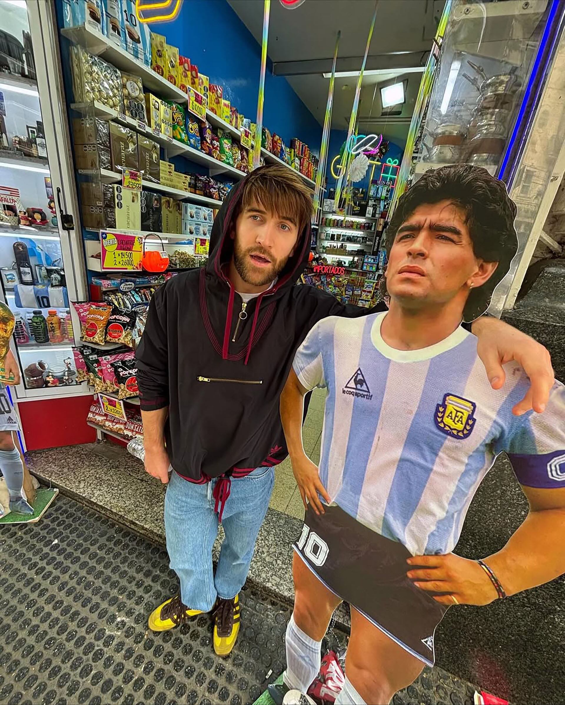 Recuerdo maradoneano en las calles de Palermo