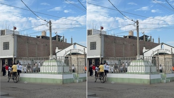 La figura del rostro de Cristo en la Cruz del Madero quedó completamente intacta tras la caída, considerado un milagro por los fieles.