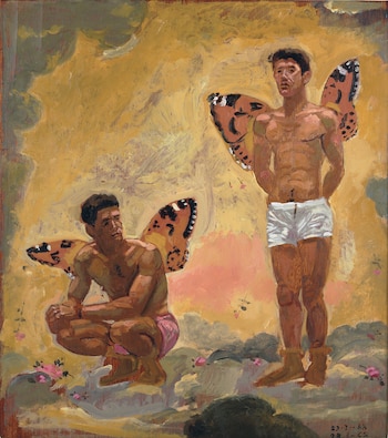 “Two men with butterfly wings”,