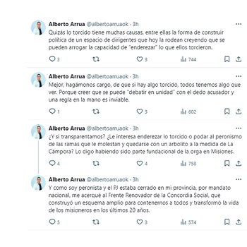 Alberto Arrua apuntó contra la conducción peronista de los últimos años