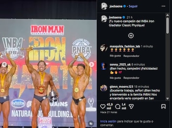 Joseph Baena compartió que ganó su segundo concurso de fisicoculturismo. (Instagram)