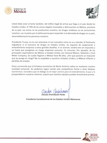 Respuesta de Sheinbaum a Trump