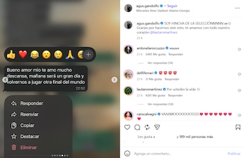 Agustina Gandolfo publicó en Instagram el chat con Lautaro Martínez y la reacción se volvió viral entre los seguidores de la Selección argentina