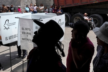 Los votantes hacen fila mientras