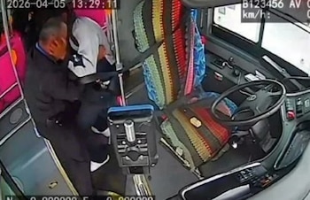 La agresión ocurrió dentro de una unidad de la Ruta 228 y fue captada en video.