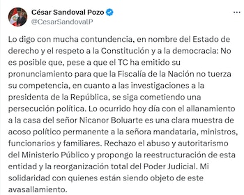 Publicación de César Sandoval. |