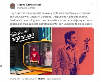 El hijo de "Chespirito" celebró