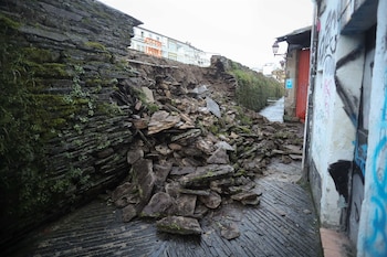 Desprendimiento parcial de la muralla